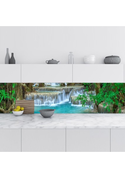 Mutfak Tezgah Arası Folyo Fayans Kaplama Folyosu Tayland Şelale 60X400 cm