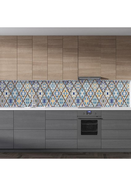 Mutfak Tezgah Arası Folyo Fayans Kaplama Folyosu Talevera Motif 60X300 cm fiyatları