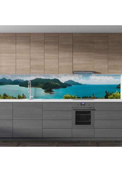 Mutfak Tezgah Arası Folyo Fayans Kaplama Folyosu Avustralya Manzara 60X300 cm fiyatları