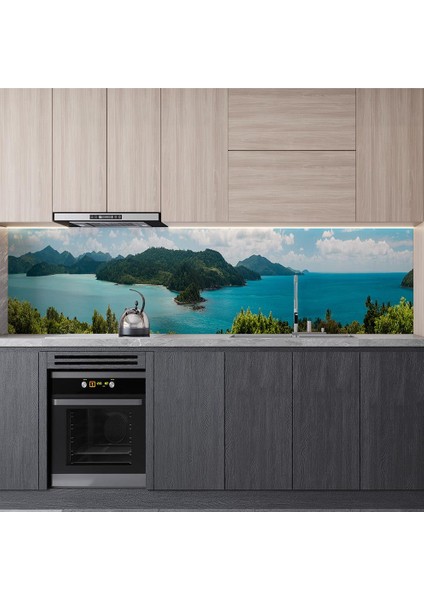 Mutfak Tezgah Arası Folyo Fayans Kaplama Folyosu Avustralya Manzara 60X300 cm modelleri