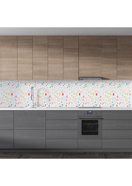 Mutfak Tezgah Arası Folyo Fayans Kaplama Folyosu Geometrik Şekiller 60X500 cm fiyatları