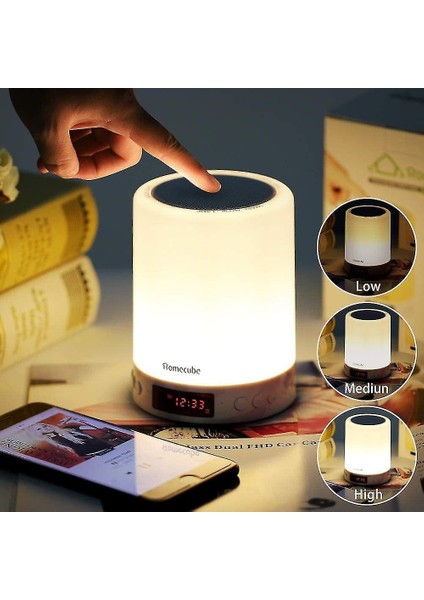 Lambalar Dokunmatik Başucu Lambası Bluetooth Hoparlör Işık Müzik Saati Alarm Radyo All-In-One En Iyi (Yurt Dışından)