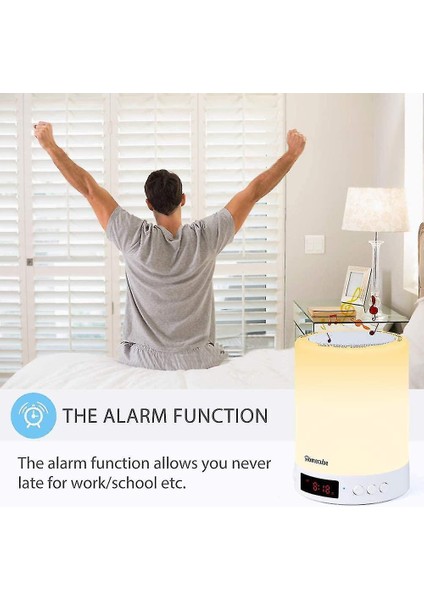 Lambalar Dokunmatik Başucu Lambası Bluetooth Hoparlör Işık Müzik Saati Alarm Radyo All-In-One En Iyi (Yurt Dışından)