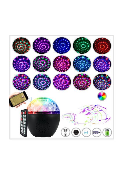 16 Renkler Bluetooth Hoparlör Disko Topu Mini Müzik Ses Sahne Işık Uzaktan Kumanda Taşınabilir (Yurt Dışından) modelleri
