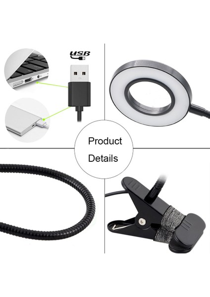 Masa Lambası Üzerinde Klip USB Masa Lambası Göz Koruma LED Masa Işık Bükülebilir Esnek Okuma Masası Lambası Tırnak Dövme Okuma Güzellik | Masa Lambaları (Yurt Dışından)