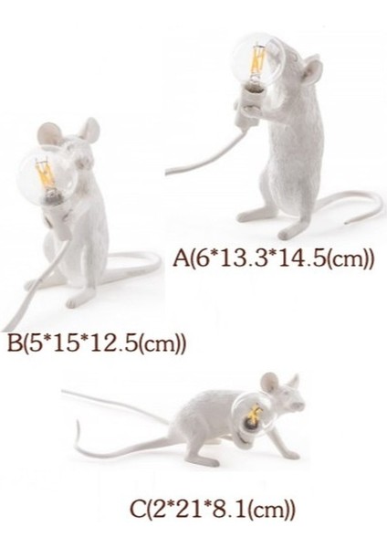 1 Adet Italya Tasarımcı Fare Reçine Masa Lambaları Odası Dekoratif LED Masa Lambaları (Yurt Dışından)