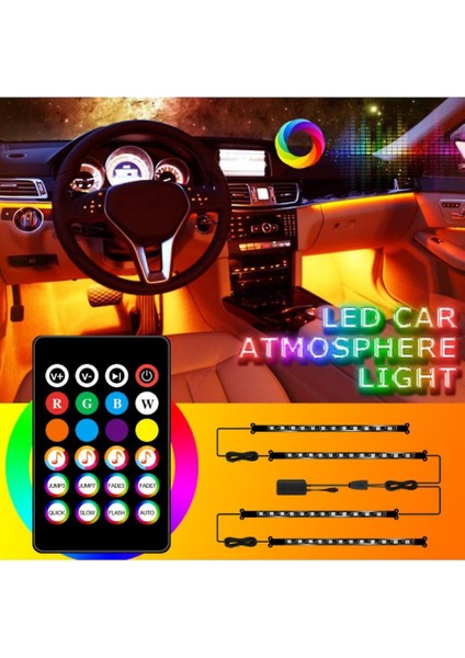 Bluetooth Atmosfer USB Işık Ayak Tek Atmosfer Işık Müzik Kader LED Işık Braketi Hoş Geldiniz Kontrol Uygulaması