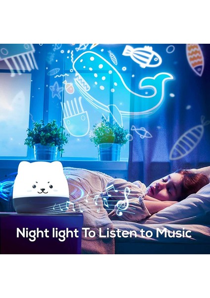 Yıldızlı Gökyüzü Projektör Lambası, 3 1 Bluetooth Hoparlör LED Müzik Gece Işık Çocuk ile 6 Projeksiyon Filmleri 360 ° Dönebilen Yıldızlı Müzik Projektör Uzaktan Kumanda, Bebek, Çocuklar, (Beyaz)