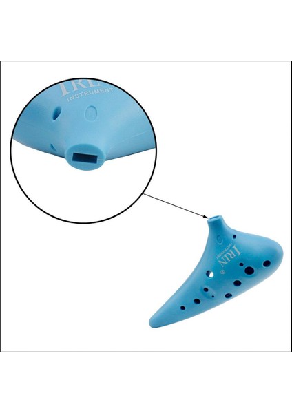 Ocarina 12 Buracos C Anahtar Ocarina 12 Delik Ocarina Flüt Orff Instruments Çocuklar Için Müzik Aletleri | Ocarina (Mavi)