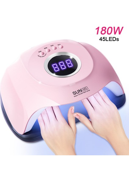 180 W Güneş M3 Uv LED Tırnak Lambası Tırnak Kurutucu 45 Leds Lamba Tüm Jel Lehçe Güneş Lambası Için 10/30 / 60 S Timer Jel Kurutucu Nail Art Aracı | Tırnak Kurutucular