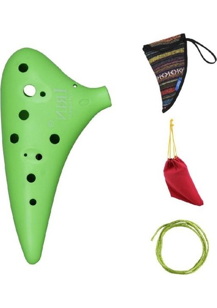 Ocarina 12 Buracos C Anahtar Ocarina 12 Delik Ocarina Flüt Orff Cihaz Çocuklar Için Müzik Aletleri | Ocarina (Yeşil)