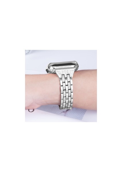 Bling Bantları Uyumlu Apple Watch Band Iwatch Serisi, Dressy Takı Metal Bileklik Kayışı Elmas | Bantları Izle