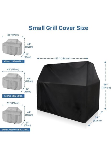 Barbekü Bbq Kapak Ağır Su Geçirmez Izgara Koruma Büyük 58-Inç 145 cm