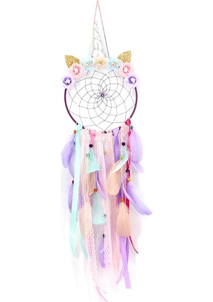 Gökkuşağı Unicorn Dream Catcher Asılı Duvar Dekorasyon Gümüş Horn Oturma Odası Için Taze Duvar Sanatı Asılı Ev Dekor | Rüzgar Çanları ve asılı Süslemeler