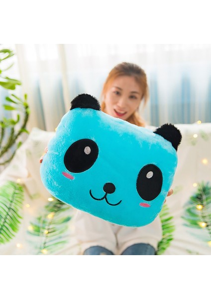 Parlayan Panda Yastık Peluş Oyuncak Dev Panda Bebek Gece Light Sevgililer Günü Renkli Aydınlık Panda Yastık Peluş Yastık 2021 | Peluş Yastıklar (Mavi)