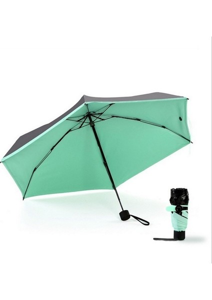 Yaratıcı Mini Cep Şemsiye Temizle Erkekler Şemsiye Rüzgar Geçirmez Katlanır Şemsiye Kadınlar Kompakt Yağmur Şemsiye (Yeşil)