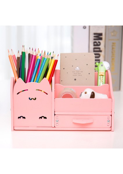 Çok Fonksiyonlu Sevimli Ofis Organizatörü - Pembe (Yurt Dışından)