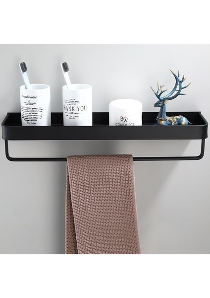 Banyo Rafları Siyah Banyo Duş Raf Alüminyum Duvara Monte Banyo Köşe Raf Havlu Askı Kanca Şampuan Tutucu ile | Banyo Rafları modelleri