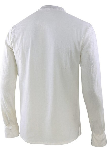 Adam Retro Ortaçağ Korsan Viking Cosplay Gömlek Vintage Rahat Erkek Kapüşonlu Knight Keten Rönesans Nordic Tunik Bandaj T Gömlek | (Beyaz) fiyatları