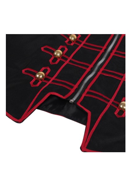 Ortaçağ Vintage Sarı Kırmızı Ceket Cadılar Bayramı Cosplay Noel Erkek Performans Kostüm Retro Gotik Steam Sahne Kostüm S 2xl | Tatil Kostümleri (Kırmızı) fırsatları
