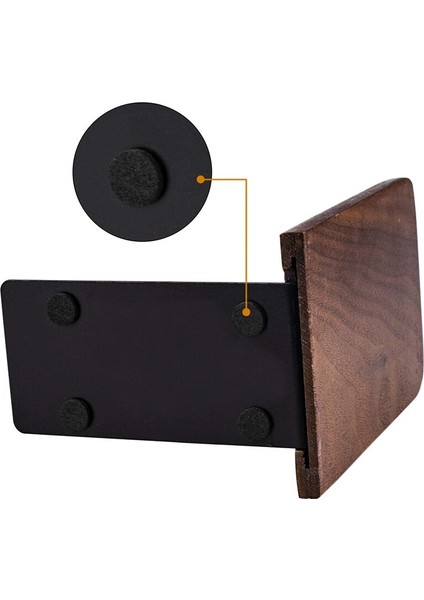 PAKETI1PAIR Wood Bookends, Kaymaz Black Ceviz Kitap Standı Ev Ofis Okulu, L Şekilli Kitap Uçları Mükemmel |