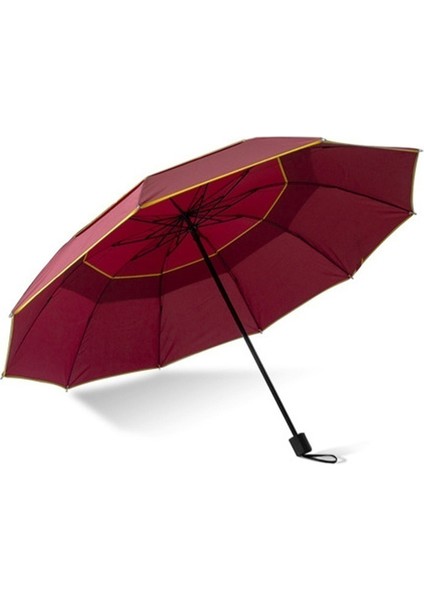 Büyük Ticari Şemsiye Çift Katmanlı Golf Şemsiyesi (130CM) (Kırmızı)