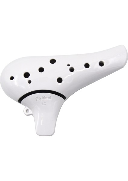 12 Delik Seramik Ocarina Flüt Alto C Müzik Enstrümanı Acemi Için Müzik Skoru | Ocarina (Beyaz)