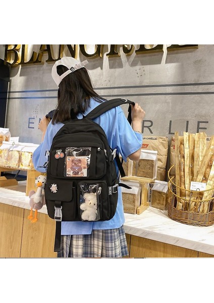 Kız Öğrenci Şeffaf Sırt Çantası Kore Lisesi Öğrenci Okul Çantası (Mor) (Yurt Dışından) fiyatları