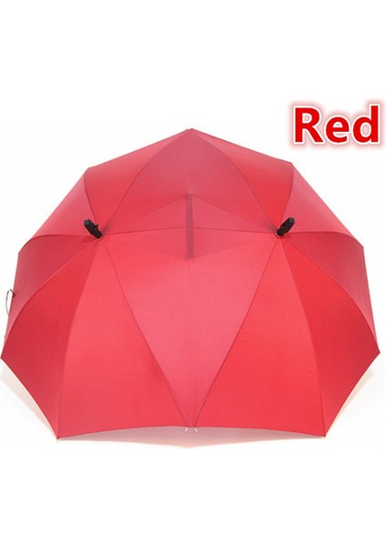 Süper Serin Kişilik Çift Üst Severler Çift Şemsiye Güneşli Yağmur Şemsiye (Kırmızı) modelleri