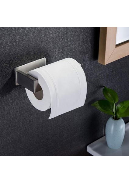 Basit Rulo Kağıt Tutucu Gümüş Fırçalı Paslanmaz Çelik Kendinden Yapışkan Rulo Doku Tutucu Banyo Tuvalet Kağıdı Depolama Raf | Kağıt Tutucular modelleri