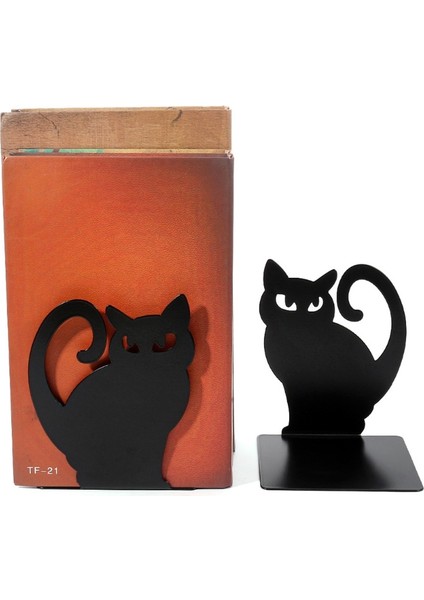 Persian Kedi Outlook Kitap Durumları Oymak Nonskid Kalınlaşma Demir Metal Kitaplıklar Kitap Organizatör Kütüphane Ofis | Bookends