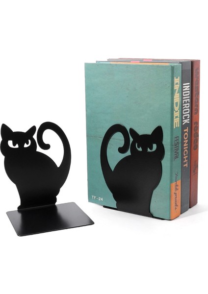 Persian Kedi Outlook Kitap Durumları Oymak Nonskid Kalınlaşma Demir Metal Kitaplıklar Kitap Organizatör Kütüphane Ofis | Bookends
