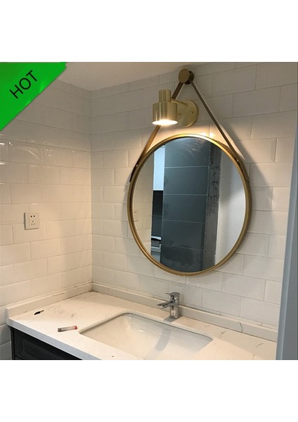 Demir Duvar Asılı Kişilik Yuvarlak Ayna Yaratıcı Banyo Aynası Basit Moda Banyo Dekorasyon Vanity Ayna | Banyo Aynaları