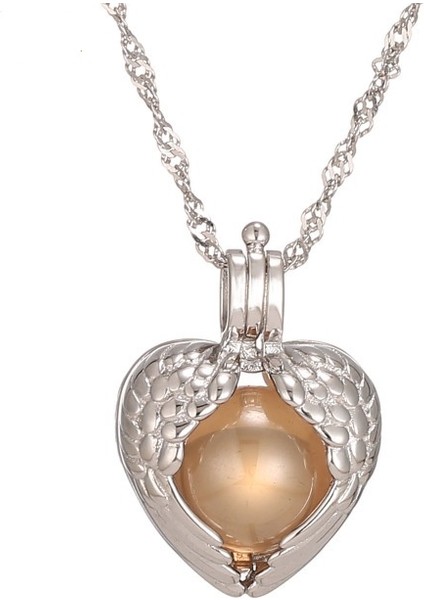 S925 Gümüş Kalp Şeklinde Kafes Madalyon Kolye Kolye Kadınlar Için Şanslı Locket Kolye Ayarı Dıy Takı Kore Tarzı | Zincir Kolyeler