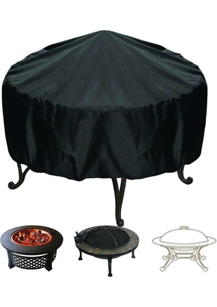 (77 x 58 Cm) Büyük Veranda Yuvarlak Barbekü Grill Kapak Yangın Çukuru Kapak Su Geçirmez Toz Koruyucu 3 Boyutları