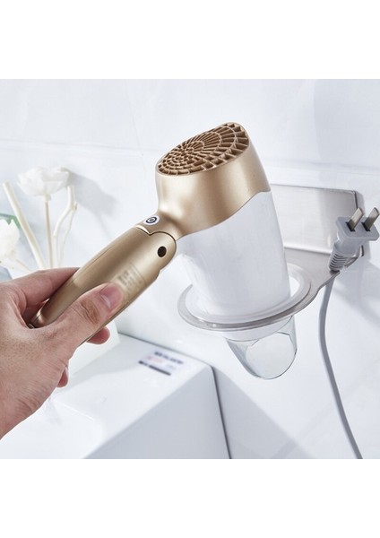QX2C Paslanmaz Çelik Saç Kurutma Makinesi Tutucu Blower Organizatör Banyo Saç Bakımı Aracı Tutucu Delmek Kolay Yumruk Ücretsiz Nokta | Banyo Rafları modelleri