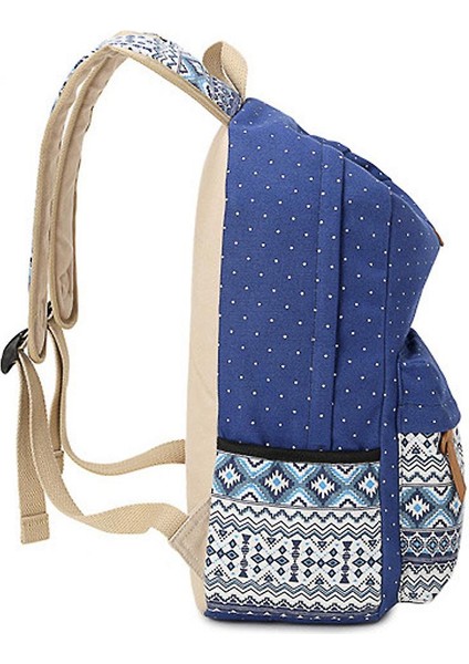 Tuval Sırt Çantası Kadın Rahat Öğrenci Schoolbag Üç Parçalı Set (Gri) fırsatları