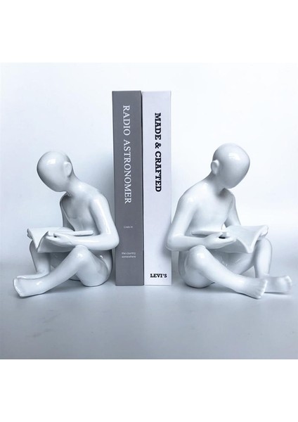 1pc Dekoratif Bookend Ev Reçine Artware Heykelcik Kitaplık Süsleme | Bookends