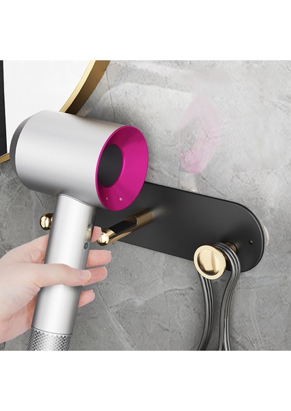 Banyo Dyson Saç Kurutma Makinesi Raf Banyo Vanity Duvar Asılı Ücretsiz Yumruk Depolama Raf Saç Kurutma Makinesi Asılı Raf fiyatları