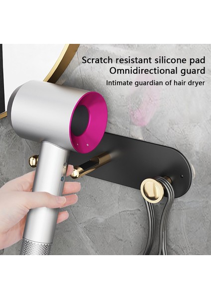 Banyo Dyson Saç Kurutma Makinesi Raf Banyo Vanity Duvar Asılı Ücretsiz Yumruk Depolama Raf Saç Kurutma Makinesi Asılı Raf indirimleri