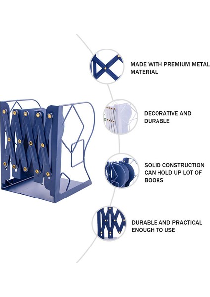 Ayarlanabilir Metal Bookend Office Home Için Ağır Kitap Bitişleri