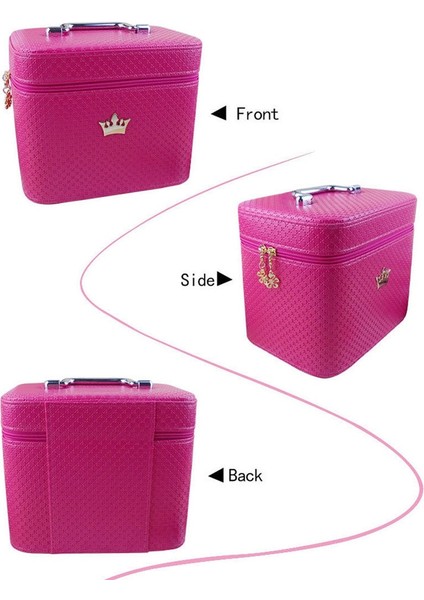 Gül Pembe Küçük Taşınabilir Kozmetik Saklama Çantası Tuvalet Çantası (22.5 cm * 15.5 cm * 16 Cm) modelleri