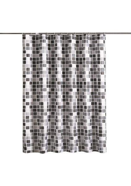 Banyo Duş Perdesi Otel Kaliteli Su Geçirmez Yıkanabilir (300X200) (Siyah)