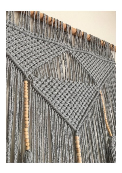 Handwoven Goblen Makrome Duvar Asılı Tulumlar Hippi Duvar Halıları Boho Estetik Yurt Evi Dekor Için | Dekoratif Gobiyeller (Gri)