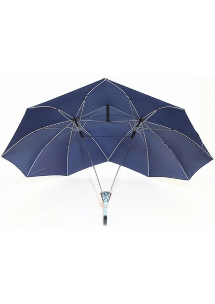 Süper Serin Kişilik Çift Üst Severler Çift Şemsiye Güneşli Yağmur Şemsiye (Mavi)