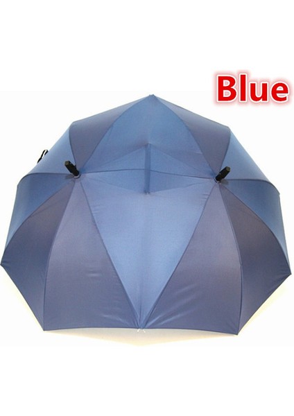 Süper Serin Kişilik Çift Üst Severler Çift Şemsiye Güneşli Yağmur Şemsiye (Mavi) fiyatları