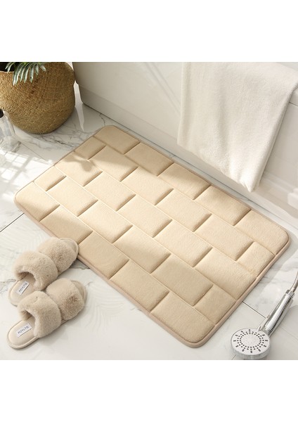 Kaymaz Banyo Halılar 3D Tuğla Tuvalet Paspas Duş Odası Giriş Kapı Halı Katı Renk Emici Küvet Ayak Pedi | Banyo Paspasları (50 * 80 Cm)(Yurt Dışından) modelleri
