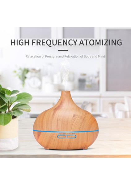 550 ml Yağ Difüzör Ultrasonik Uzaktan Kumanda Ahşap Tahıl Elektrik Aromaterapi Hava Nemlendirici 7 Renkli LED Işıkları Ofis House | Nemlendiriciler fiyatları