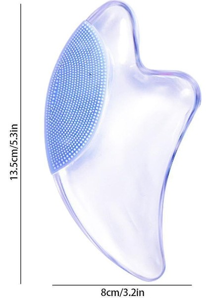 Gua Sha Masaj Taş Gua Sha Kazıyıcı Kurulu Aydınlık Kristal Silikon Yüz Temizlik Fırçası ile Yüz Sıkma Bakımı Için(Yurt Dışından)