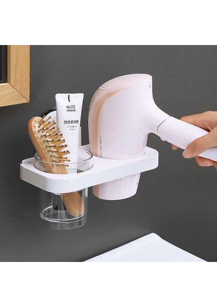 Banyo Saç Kurutma Makinesi Tutucu Duvara Monte Tırnak Ücretsiz Depolama Raf Ev Saç Kurutma Makinesi Organizatör Seyahat Braketi Diş Fırçası Kupası(Yurt Dışından) modelleri